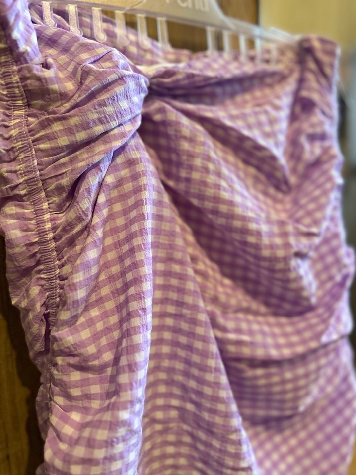 BERSHKA Mor Drapeli Midi Hamile Eteği - Görsel 2