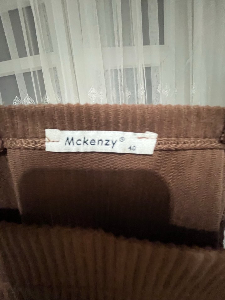 Düğmeli Kahverengi Süet Midi Salopet - Görsel 3