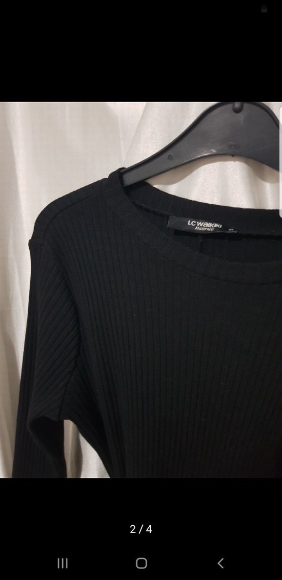 Uzun Kollu Triko Elbise - Görsel 2