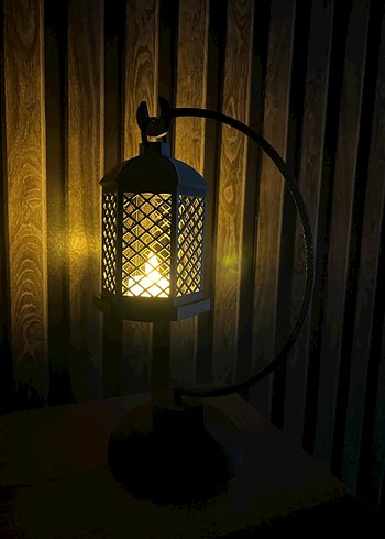 Siyah Ayaklı Fener Mumluk - Görsel 2