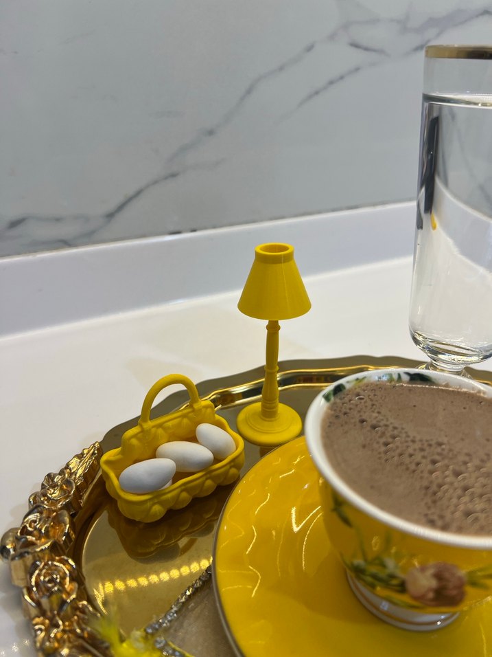 Sarı Minyatür Lambader ve Lokumluk - Görsel 3