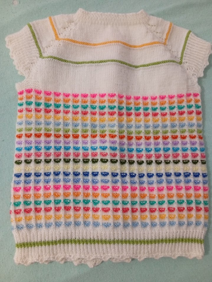 Çok Renkli Kız Çocuk Bohem Örgü Yelek - Görsel 2