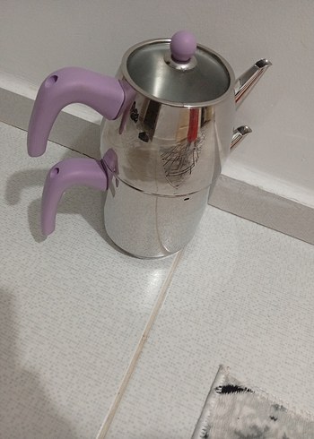 Karaca Pastel Mor Saplı  Çelik Çaydanlık - Görsel 2