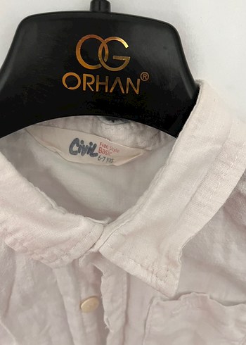 Erkek Çocuk Keten Kısa Kollu Gömlek - Görsel 2