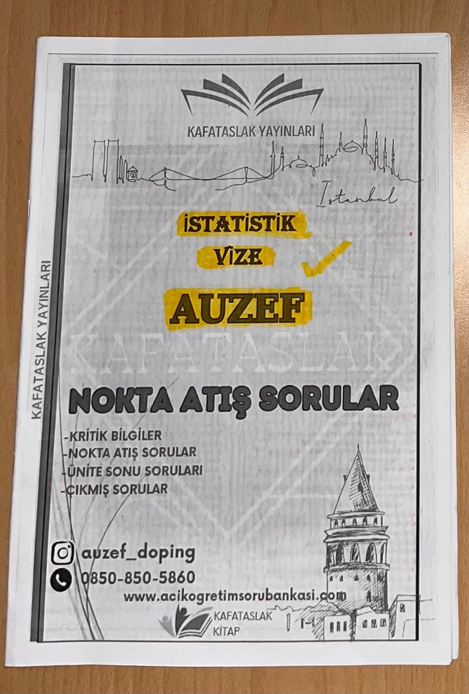 AUZEF İstatistik Vize ve Final Bütünleme Soru Bankası - Görsel 3