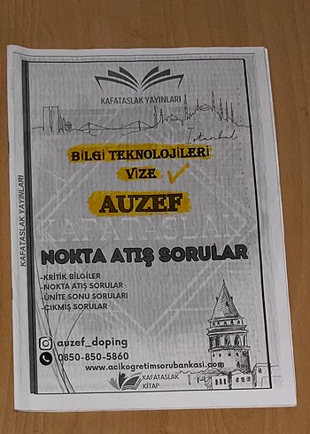 AUZEF Bilgi Teknolojileri vize final notları - Görsel 3