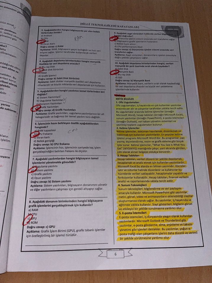 AUZEF Bilgi Teknolojileri vize final notları - Görsel 4