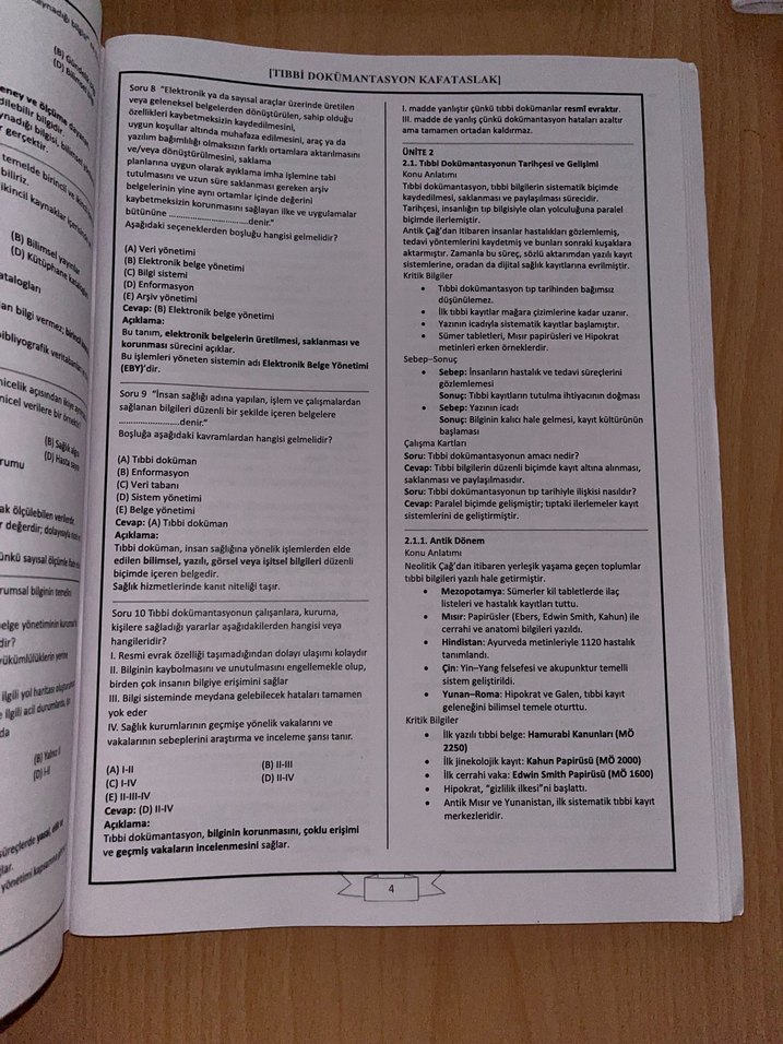 AUZEF Tıbbi Dokümantasyon Vize Final notları - Görsel 2