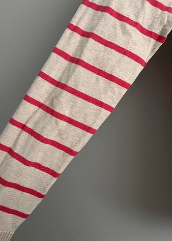 Bej Çizgili Triko Kadın 2 adet Kazak - Görsel 3