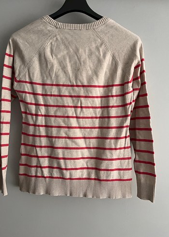 Bej Çizgili Triko Kadın 2 adet Kazak - Görsel 4