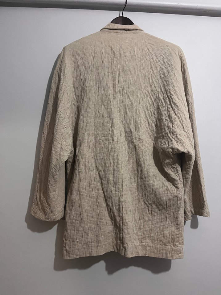 Bej Keten Kadın Blazer Ceket - Görsel 2