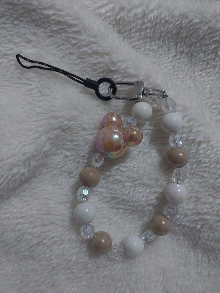 Boncuklu Beyaz krem Kadın Charm - Görsel 2