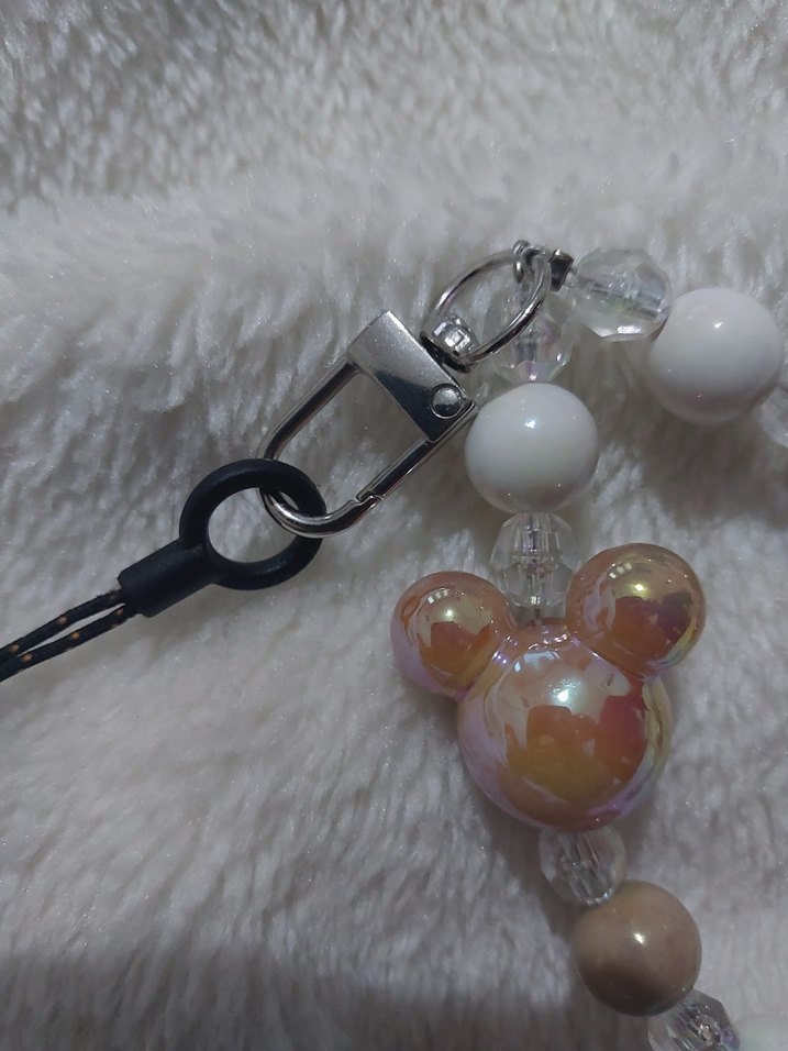 Boncuklu Beyaz krem Kadın Charm - Görsel 3