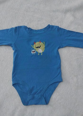 somon ve mavi Bebek Body - Görsel 4