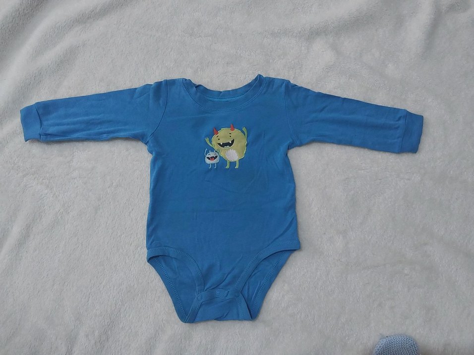 somon ve mavi Bebek Body - Görsel 4