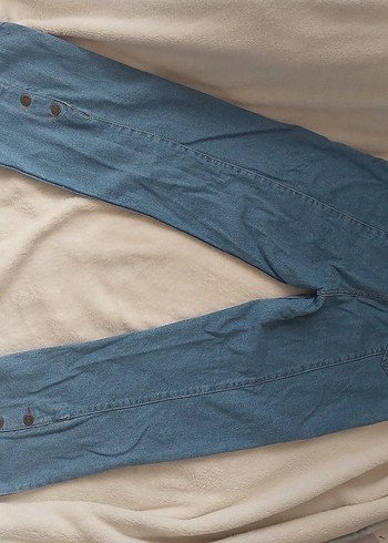 Mavi Düğmeli Loose Fit Kadın Denim Jean - Görsel 5