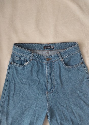 Mavi Düğmeli Loose Fit Kadın Denim Jean - Görsel 2