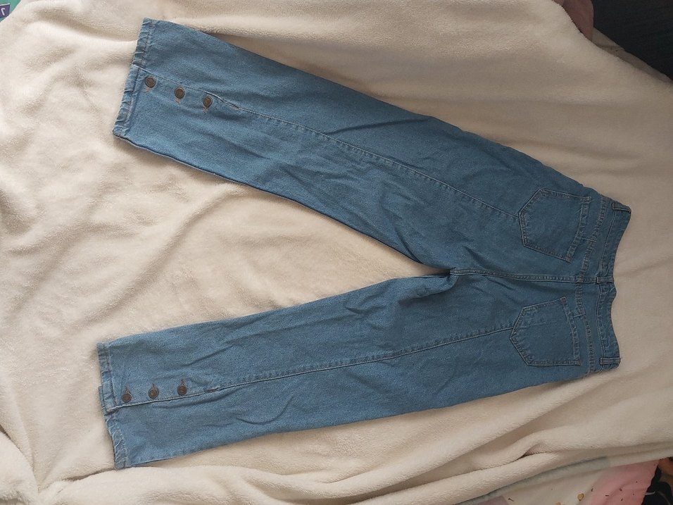 Mavi Düğmeli Loose Fit Kadın Denim Jean - Görsel 5