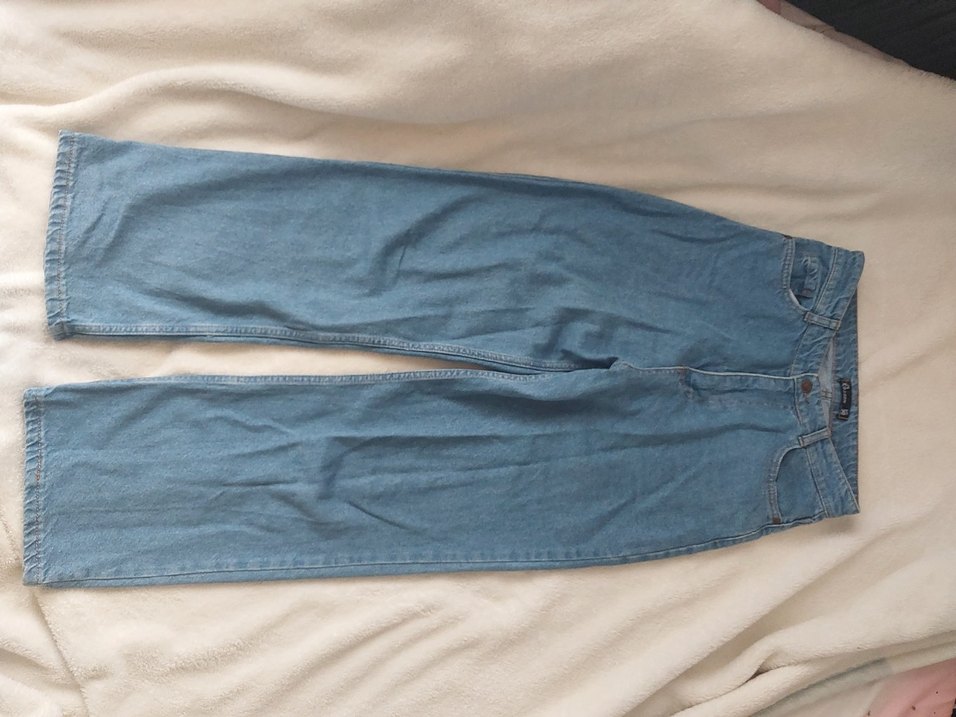 Mavi Düğmeli Loose Fit Kadın Denim Jean - Görsel 4