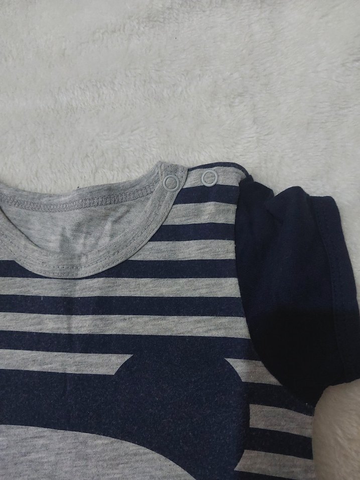 Gri Baskılı Erkek Bebek Tulum - Görsel 2