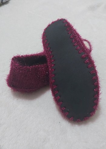 mor Örgü Kadın Ev Terliği - Görsel 3