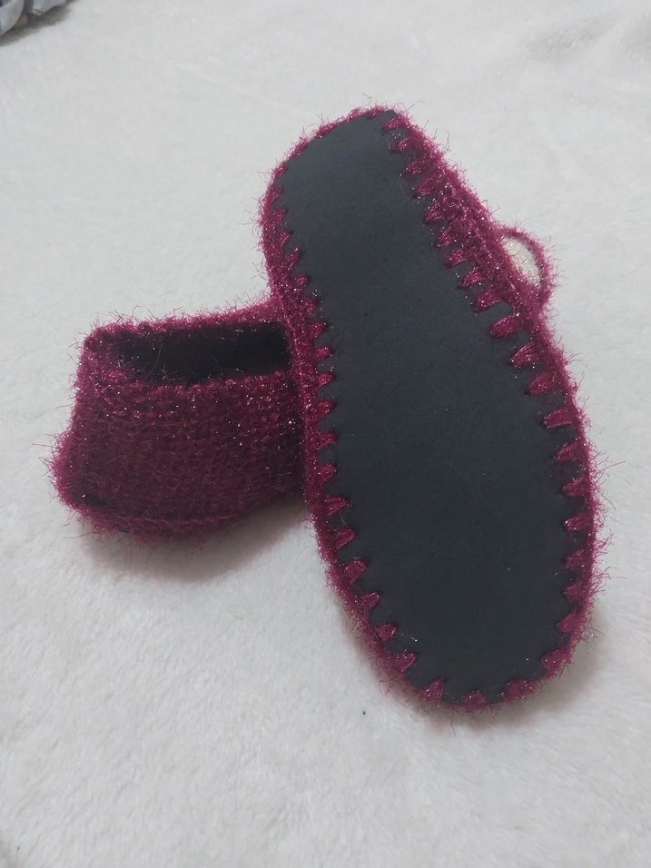 mor Örgü Kadın Ev Terliği - Görsel 3