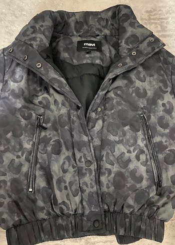 Gri Kamuflaj Desenli Kadın Mont - Görsel 2