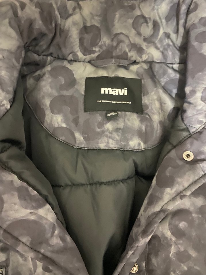 Gri Kamuflaj Desenli Kadın Mont - Görsel 3