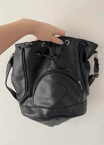 Siyah Deri Kadın kop Çantası - Görsel 2