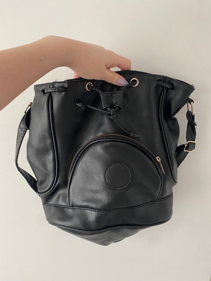 Siyah Deri Kadın kop Çantası - Görsel 2