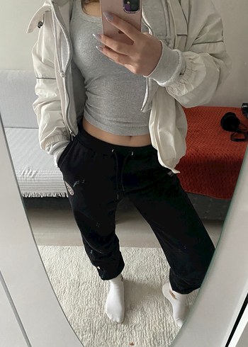 Siyah Pamuklu Kadın Spor Eşofman Altı - Görsel 2