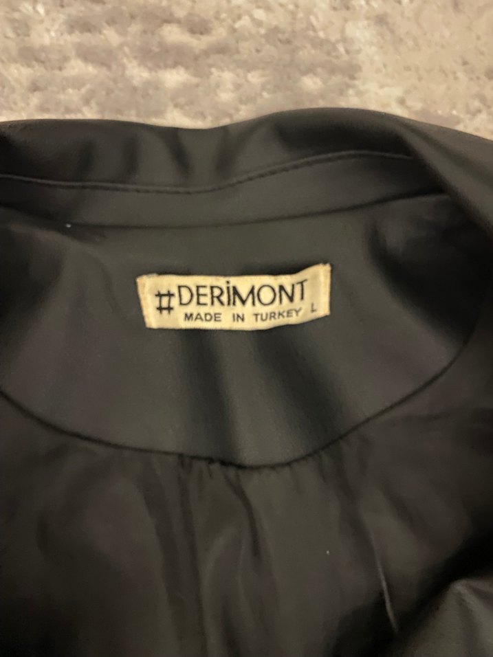 Siyah Kısa Biker Deri Ceket - Görsel 3