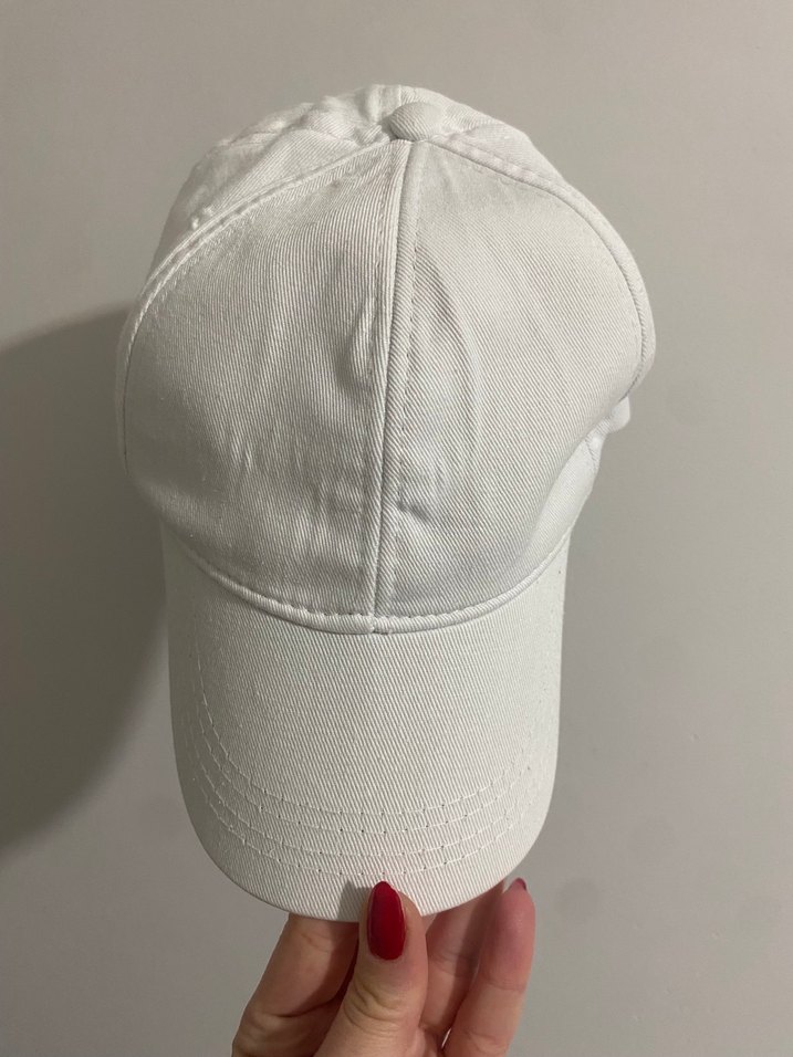 Kadın Beyaz Pamuklu Spor Şapka - Görsel 2