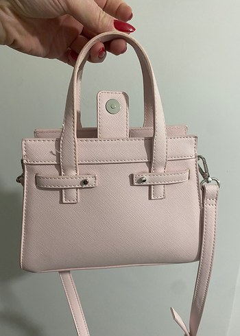 Pembe Deri Kadın El Çantası - Görsel 3