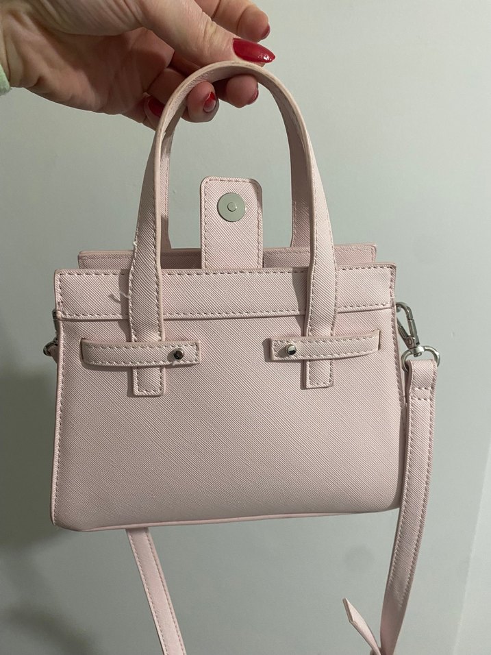 Pembe Deri Kadın El Çantası - Görsel 3