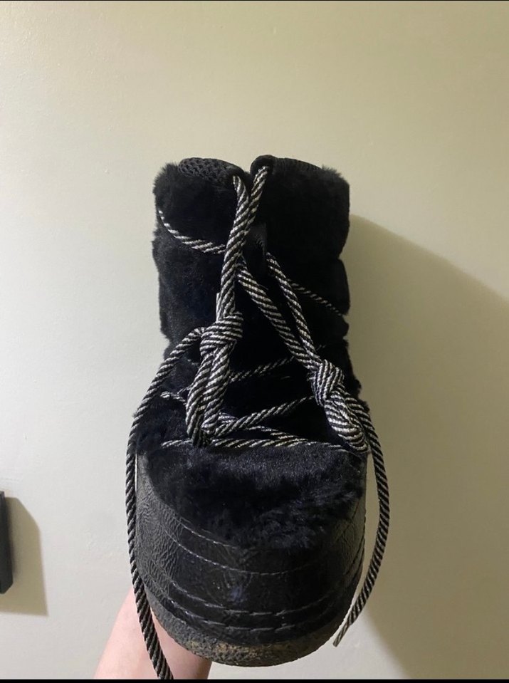 Siyah Kürklü Kadın kar botu - Görsel 2
