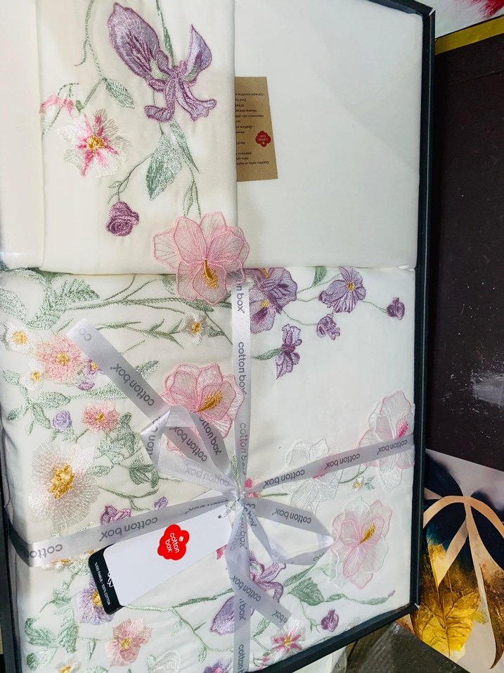 3D Nakışlı Saten Pamuk çift kişilik nevresim takımı - Görsel 2