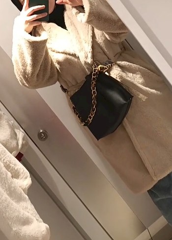 kürk   Bej Uzun Kadın Kaban - Görsel 4