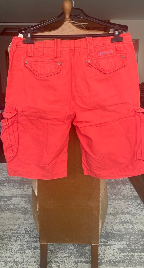 Kırmızı Kemerli kadın Kargo Şort - Görsel 2