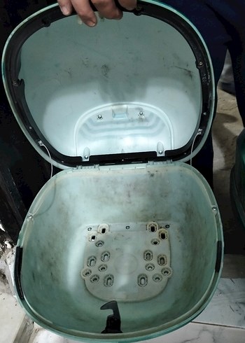 Turkuaz Parlak Retro Motosiklet sepeti Talcon - Görsel 2