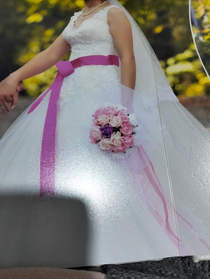 V Yaka A Kesim uzun Gelinlik - Görsel 4