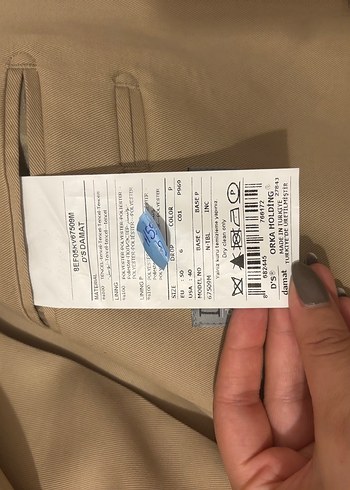 Diğer Bej Duz Kesim Pantolon