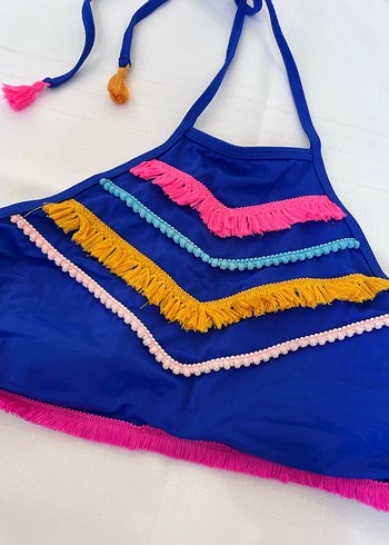 Renkli Püsküllü Bohem Bikini Üstü - Görsel 2