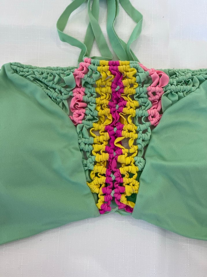 Renkli Nakışlı Bohem Bikini Üstü - Görsel 2