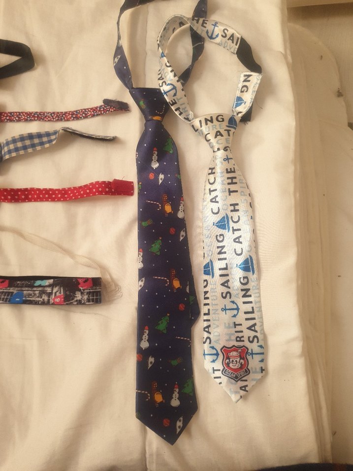 Çocuklar için Çok Renkli Kumaş Papyon ve Kravat Seti - Görsel 5