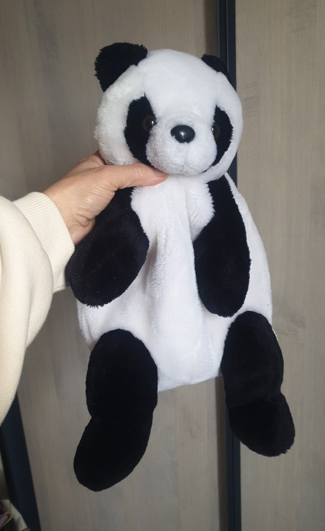 Siyah Beyaz Panda Peluş çanta - Görsel 3
