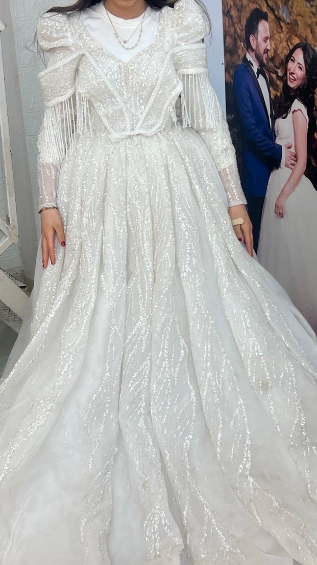 Parıltılı Beyaz Prenses Gelinlik - Görsel 2