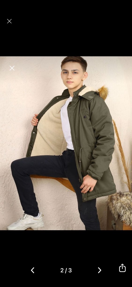 12 Yaş Canvas Su Rüzgar Geçirmez Kapüşonlu Kürklü Mont - Görsel 2