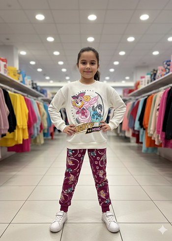 4-5 Yaş Üç İplik Şardonlu Eşofman Takımı - Görsel 2