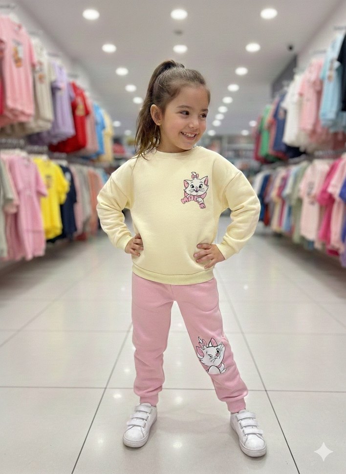 9-10 Yaş Üç İplik Şardonlu Eşofman Takımı - Görsel 2